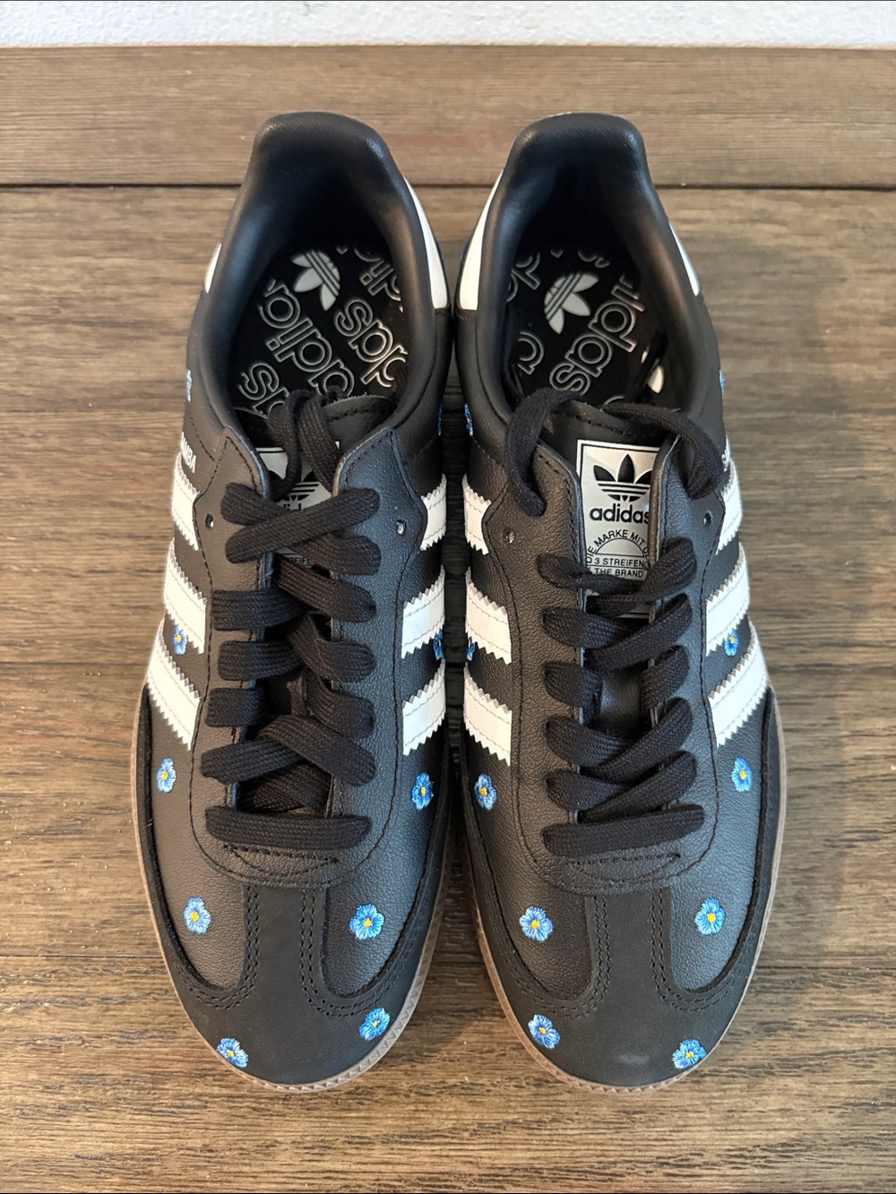 NEW [adidas] Samba Blue Floral Black Classic Low-Top Sneakers Shoes Women’s 6 - Picture 10 of 16